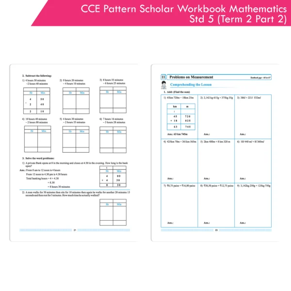 CCE Pattern Scholar Workbooks Mathematics Standard 5 Term 2 Part 2 ...