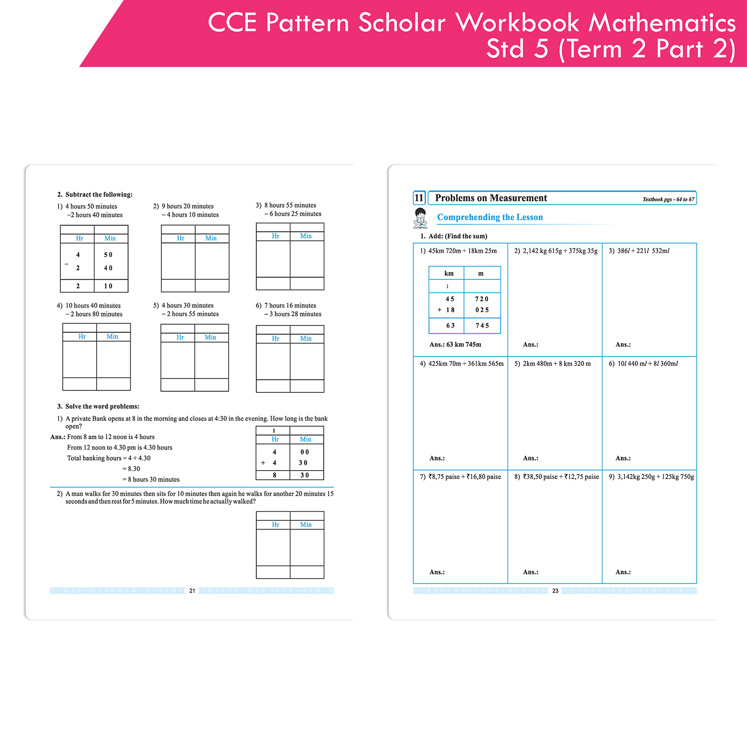CCE Pattern Nigam Scholar Workbooks Mathematics Standard 5 Term 2 Part 2 (Maharashtra State Board Syllabus Books) - Image 4