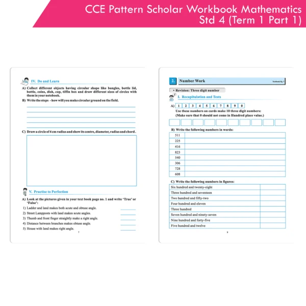 CCE Pattern Scholar Workbooks Mathematics Standard 4 Term 1 Part 1 ...