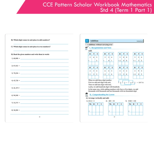 CCE Pattern Scholar Workbooks Mathematics Standard 4 Term 1 Part 1 ...