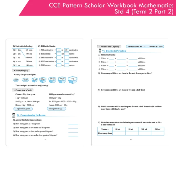 CCE Pattern Scholar Workbooks Mathematics Standard 4 Term 2 Part 2 ...