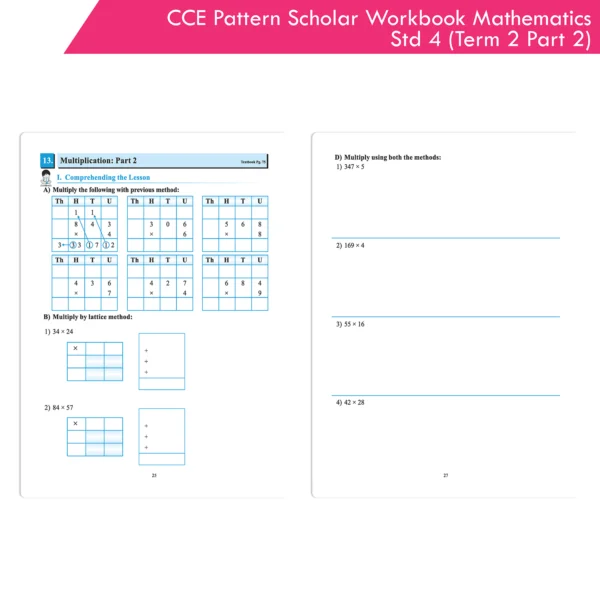 CCE Pattern Scholar Workbooks Mathematics Standard 4 Term 2 Part 2 ...