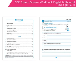 CCE Pattern Nigam Scholar Workbooks English Balbharati Standard 4 Term 1 (Maharashtra State Board Syllabus Books)