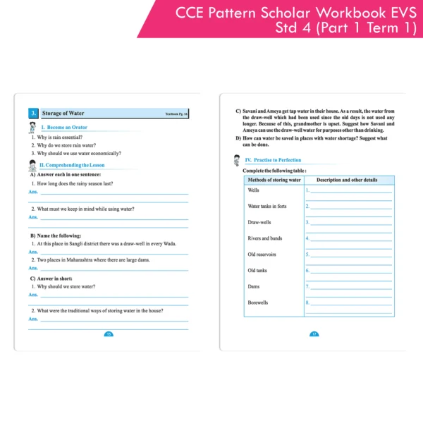 CCE Pattern Nigam Scholar Workbooks Environmental Studies (EVS Part One) Standard 4 Term 1 (Maharashtra State Board Syllabus Books) - Image 5