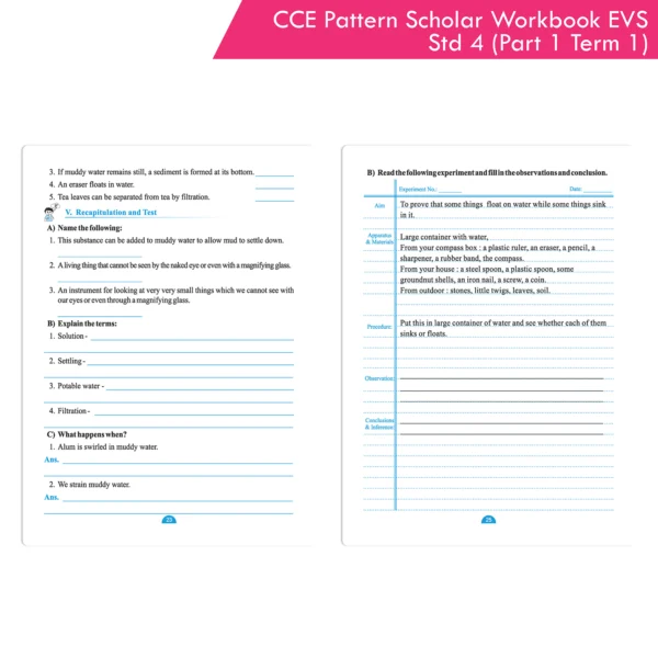 CCE Pattern Nigam Scholar Workbooks Environmental Studies (EVS Part One) Standard 4 Term 1 (Maharashtra State Board Syllabus Books) - Image 7