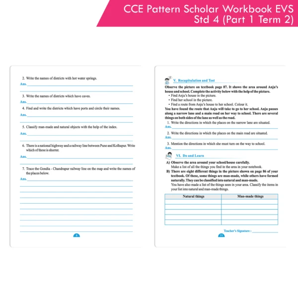 CCE Pattern Nigam Scholar Workbooks Environmental Studies (EVS Part One) Standard 4 Term 2 (Maharashtra State Board Syllabus Books) - Image 4