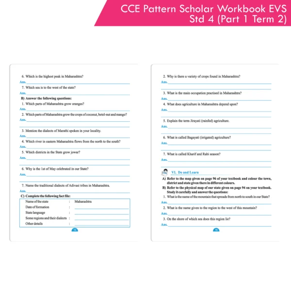 CCE Pattern Nigam Scholar Workbooks Environmental Studies (EVS Part One) Standard 4 Term 2 (Maharashtra State Board Syllabus Books) - Image 5