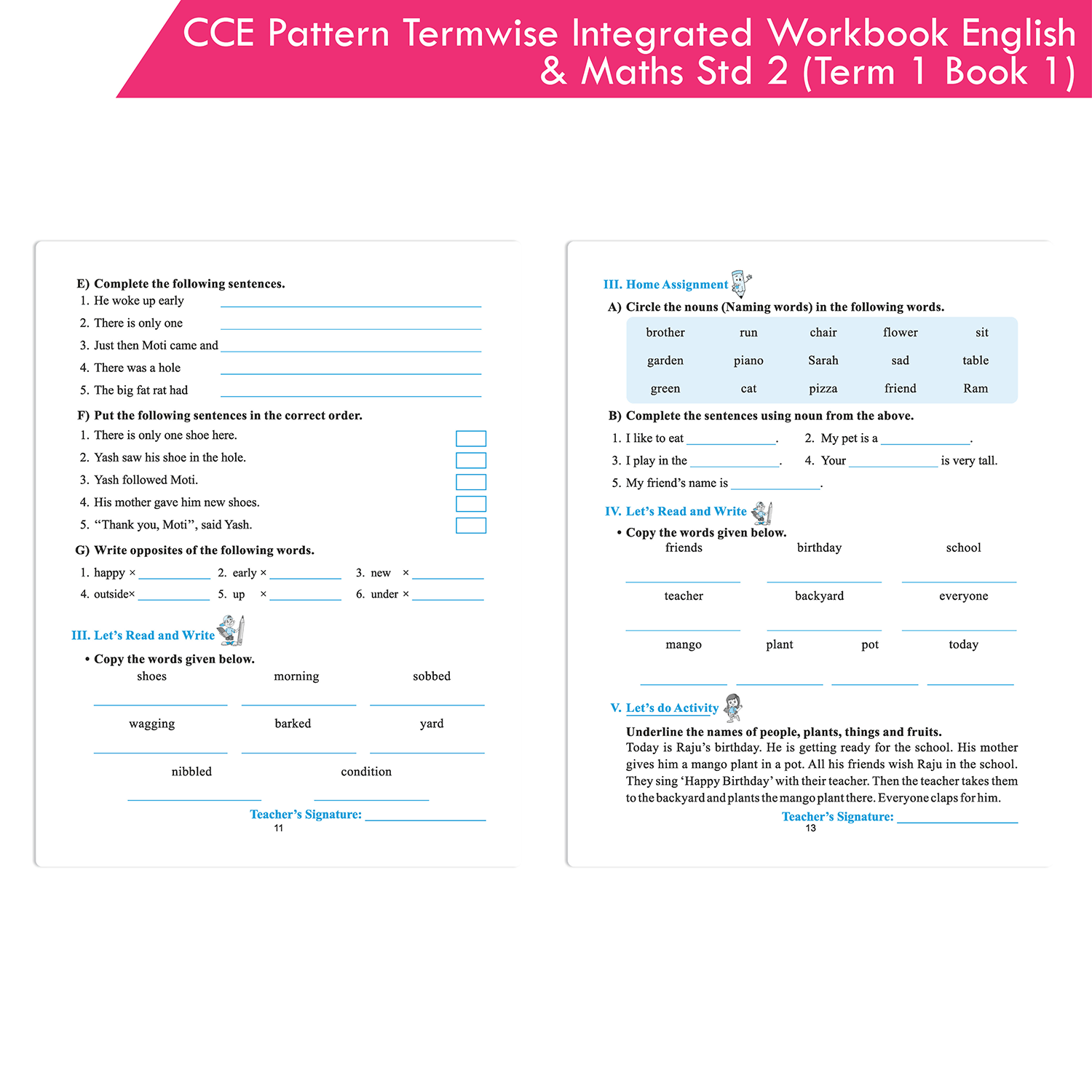 CCE Pattern Scholar Workbooks Termwise Integrated Workbook English Balbharati & Mathematics Standard 2 Term 1 Book 1 (Maharashtra State Board Syllabus Books) - Image 3