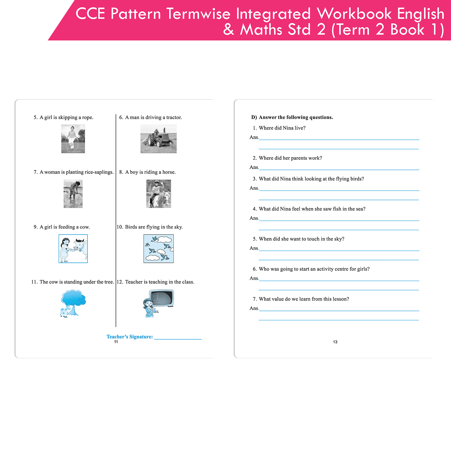 CCE Pattern Scholar Workbooks Termwise Integrated Workbook English Balbharati & Mathematics Standard 2 Term 2 Book 1 (Maharashtra State Board Syllabus Books) - Image 4