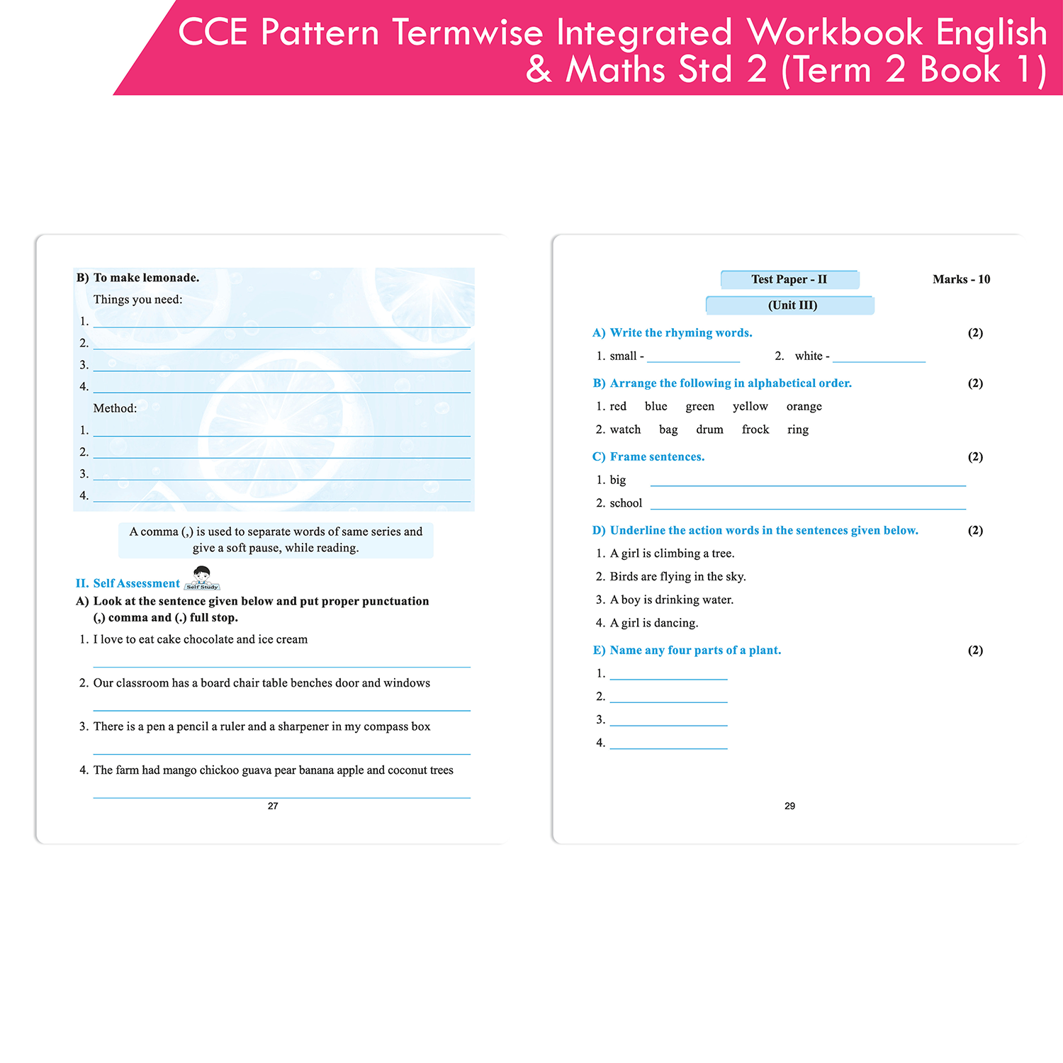 CCE Pattern Scholar Workbooks Termwise Integrated Workbook English Balbharati & Mathematics Standard 2 Term 2 Book 1 (Maharashtra State Board Syllabus Books) - Image 8