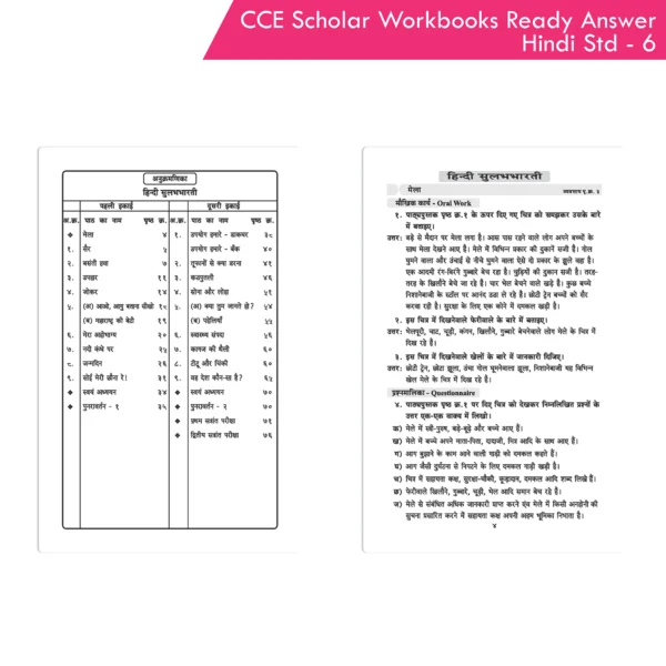 Nigam CCE Scholar Workbooks Ready Answers Hindi Sulabhbharati Standard 6 (Maharashtra State Board Syllabus Books) - Image 2