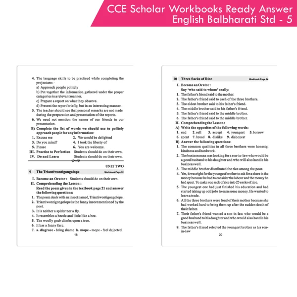 Nigam CCE Scholar Workbooks Ready Answers English Balbharati Standard 5 (Maharashtra State Board Syllabus Books) - Image 6