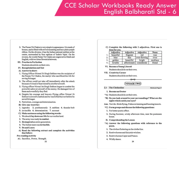 Nigam CCE Scholar Workbooks Ready Answers English Balbharati Standard 6 (Maharashtra State Board Syllabus Books) - Image 7
