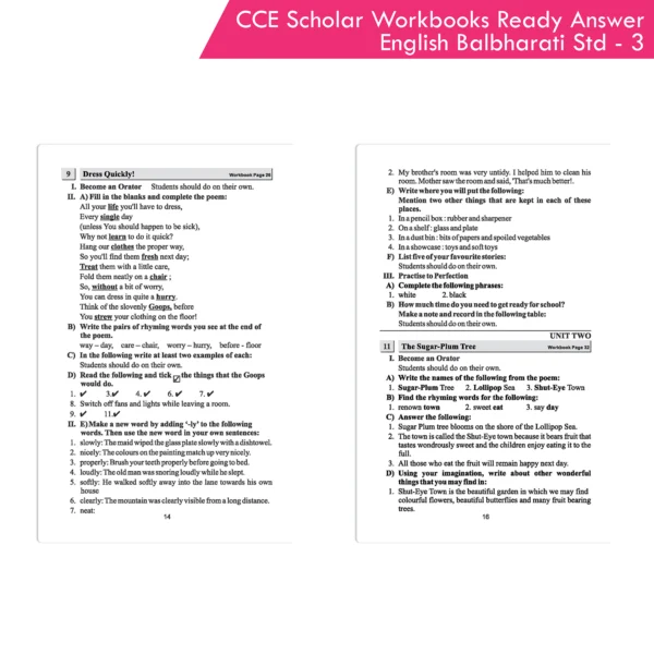 Nigam CCE Scholar Workbooks Ready Answers English Balbharati Standard 3 (Maharashtra State Board Syllabus Books) - Image 5