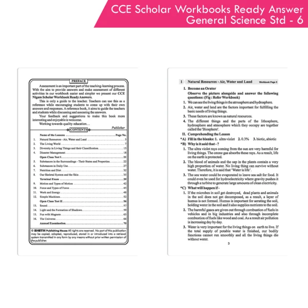 Nigam CCE Scholar Workbooks Ready Answers General Science Standard 6 (Maharashtra State Board Syllabus Books) - Image 2