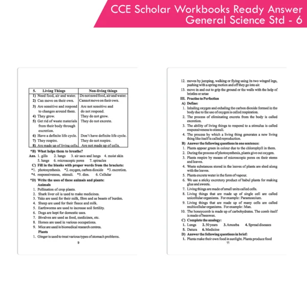 Nigam CCE Scholar Workbooks Ready Answers General Science Standard 6 (Maharashtra State Board Syllabus Books) - Image 4