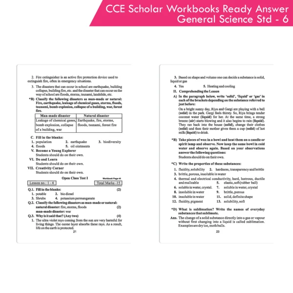 Nigam CCE Scholar Workbooks Ready Answers General Science Standard 6 (Maharashtra State Board Syllabus Books) - Image 7