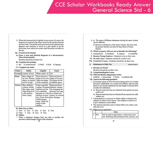 Nigam CCE Scholar Workbooks Ready Answers General Science Standard 6 (Maharashtra State Board Syllabus Books) - Image 8