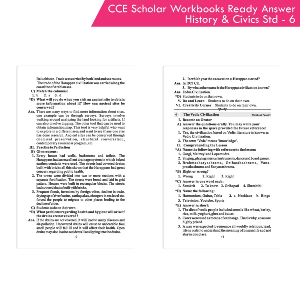 Nigam CCE Scholar Workbooks Ready Answers History & Civics Standard 6 (Maharashtra State Board Syllabus Books) - Image 4