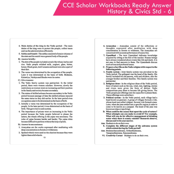 Nigam CCE Scholar Workbooks Ready Answers History & Civics Standard 6 (Maharashtra State Board Syllabus Books) - Image 5