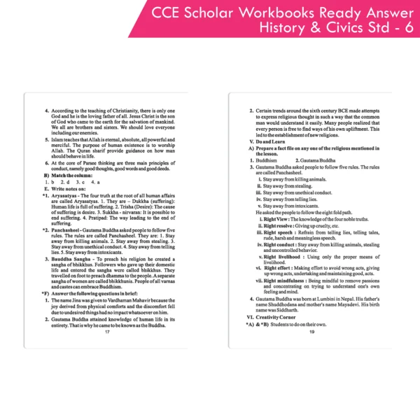 Nigam CCE Scholar Workbooks Ready Answers History & Civics Standard 6 (Maharashtra State Board Syllabus Books) - Image 6