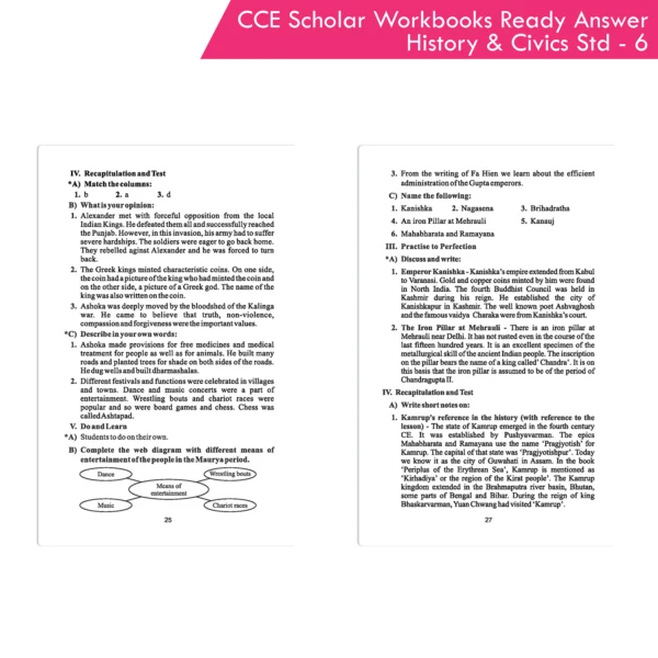 Nigam CCE Scholar Workbooks Ready Answers History & Civics Standard 6 (Maharashtra State Board Syllabus Books) - Image 8