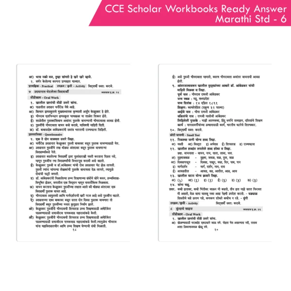 Nigam CCE Scholar Workbooks Ready Answers Marathi Sulabhbharati Standard 6 (Maharashtra State Board Syllabus Books) - Image 6