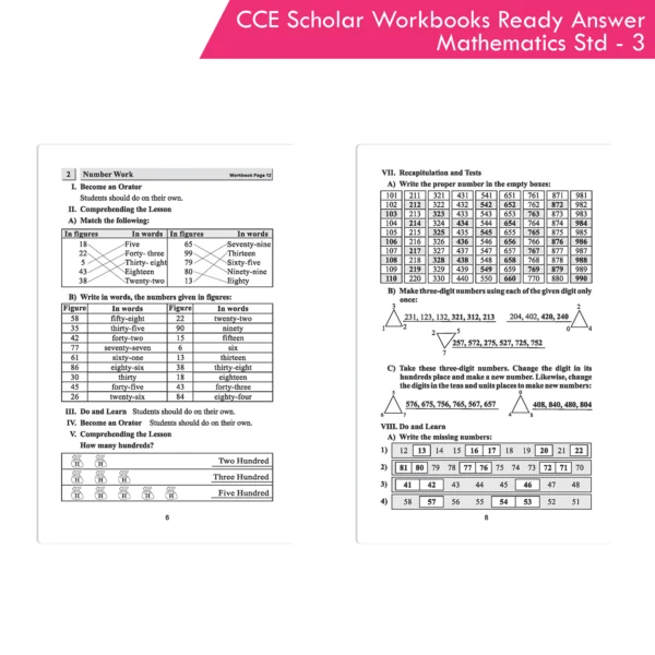 Nigam CCE Scholar Workbooks Ready Answers Mathematics Standard 3 (Maharashtra State Board Syllabus Books) - Image 3