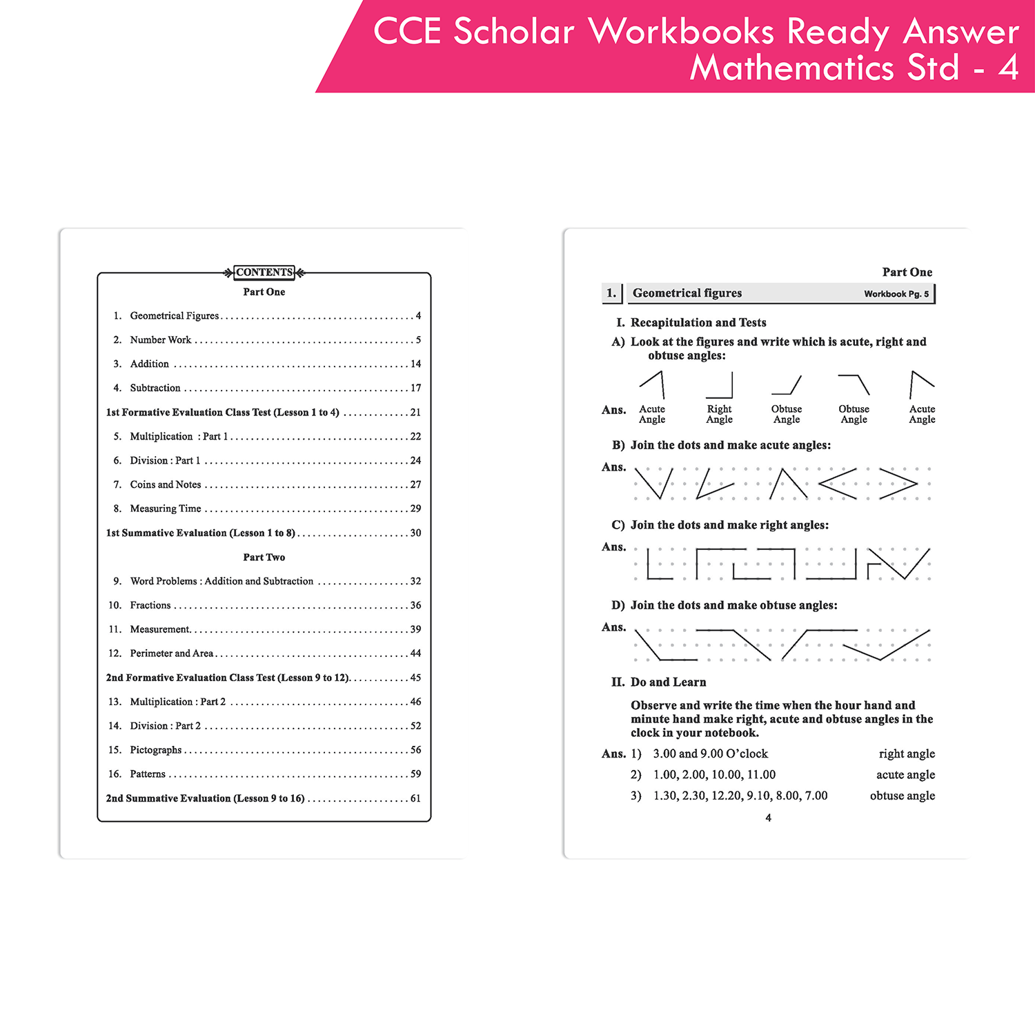 Nigam CCE Scholar Workbooks Ready Answers Mathematics Standard 4 (Maharashtra State Board Syllabus Books) - Image 2