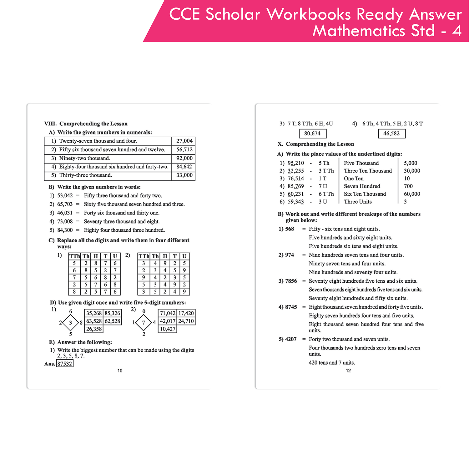 Nigam CCE Scholar Workbooks Ready Answers Mathematics Standard 4 (Maharashtra State Board Syllabus Books) - Image 4