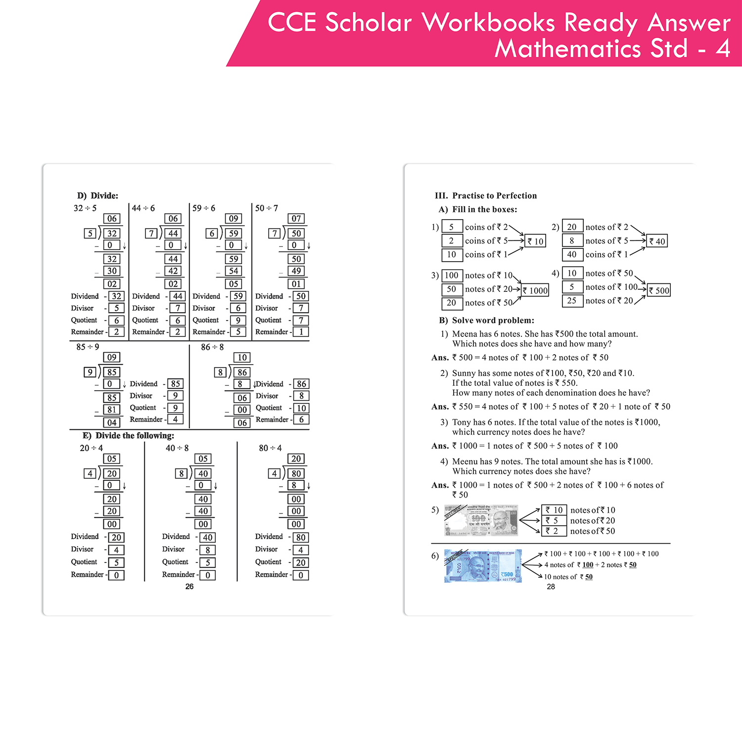 Nigam CCE Scholar Workbooks Ready Answers Mathematics Standard 4 (Maharashtra State Board Syllabus Books) - Image 8