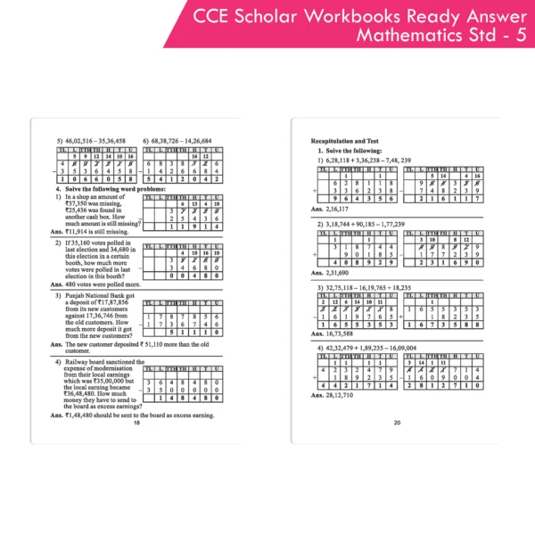 Nigam CCE Scholar Workbooks Ready Answers Mathematics Standard 5 (Maharashtra State Board Syllabus Books) - Image 6