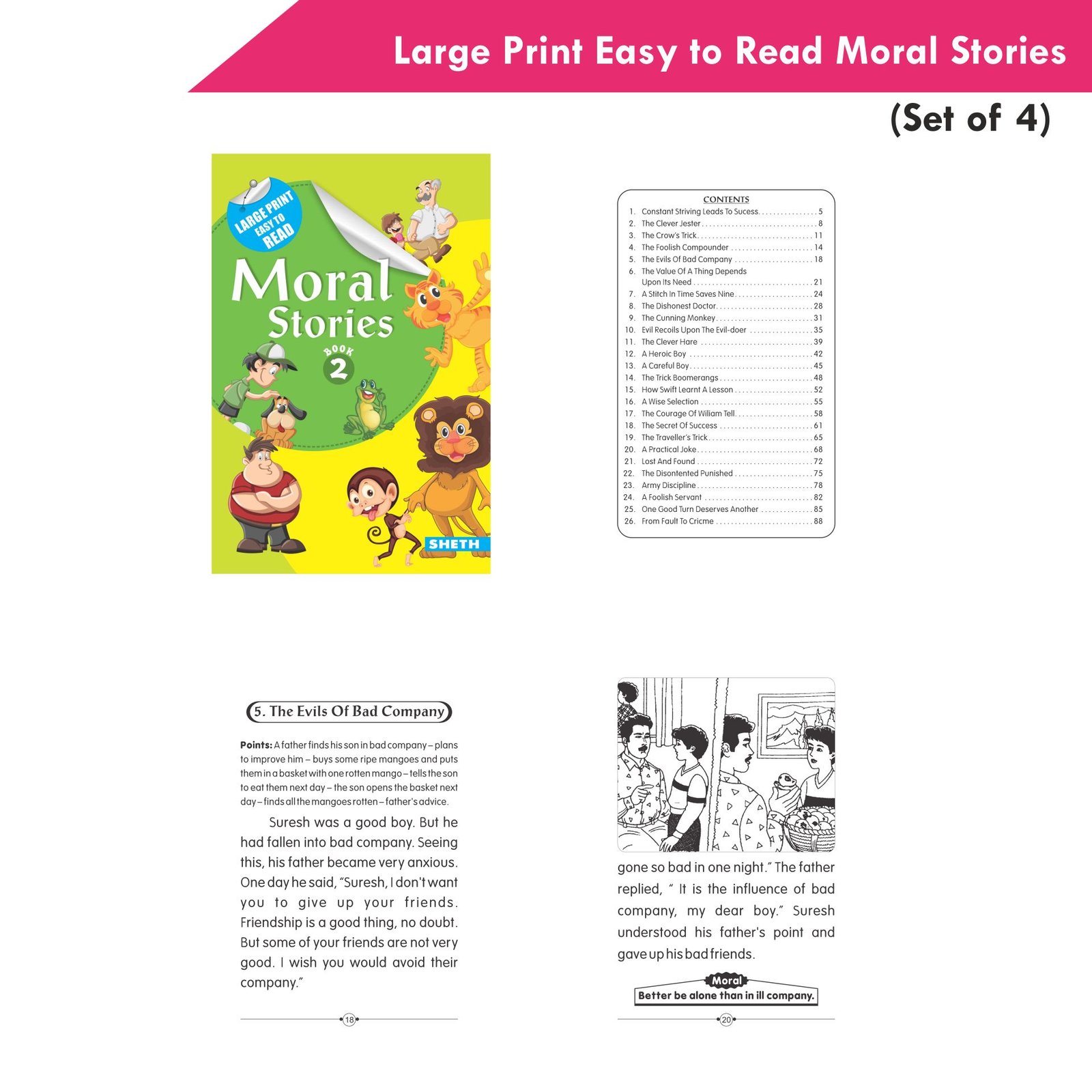 Large Print Easy to Read Moral Stories Set of 4 4