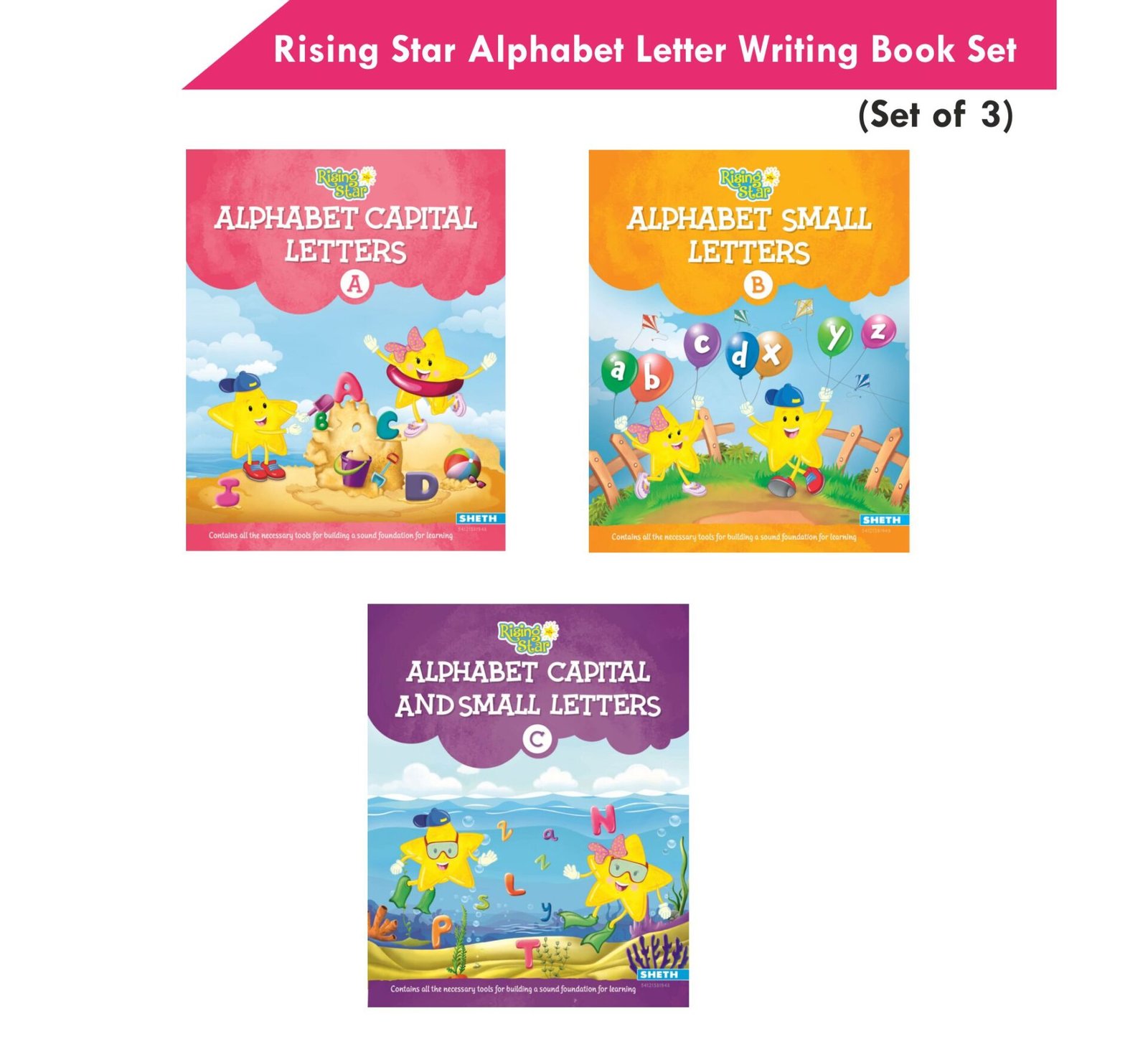 Rising Star Alphabet Letter Writing Book Set Set of 3 1