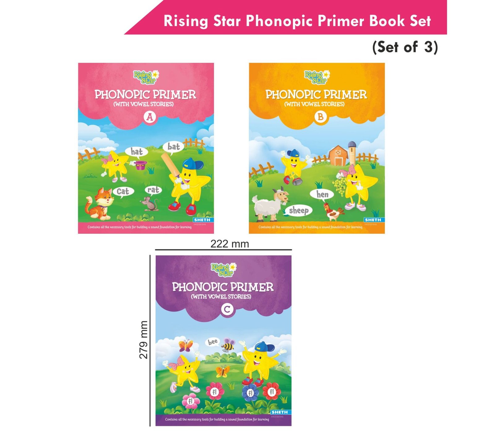 Rising Star Phonopic Primer With Vowel Stories Book Set Set of 3 2