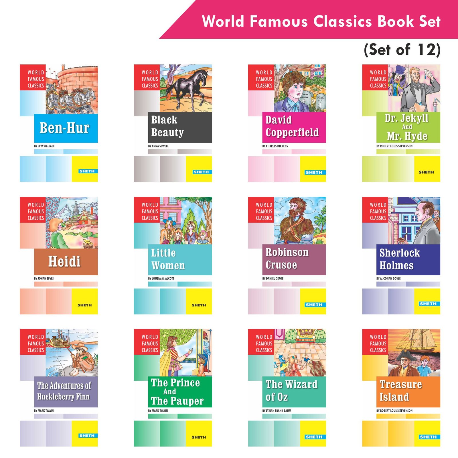 Sheth Books World Famous Classics Book Set Set of 12 1