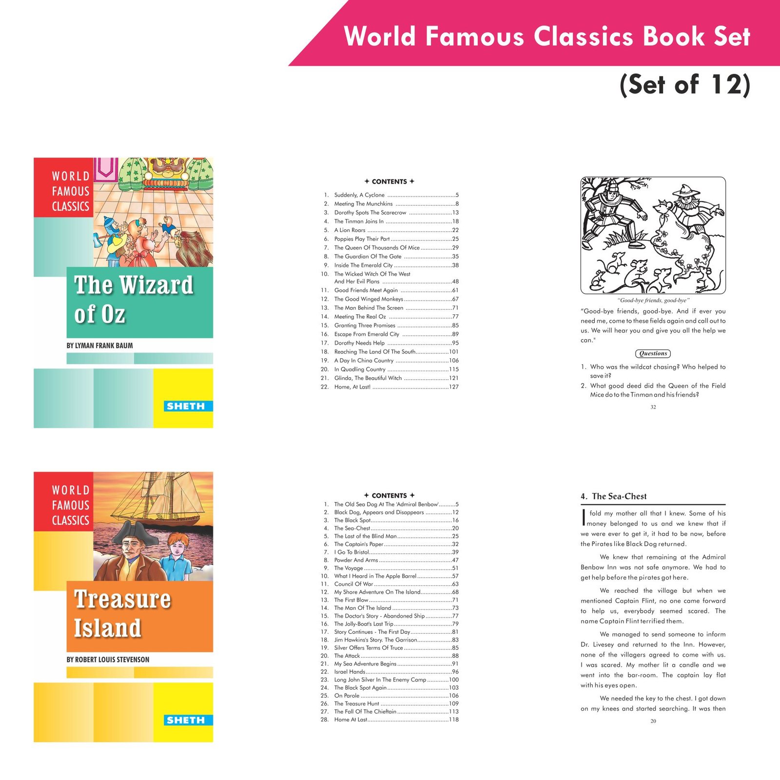 Sheth Books World Famous Classics Book Set Set of 12 8