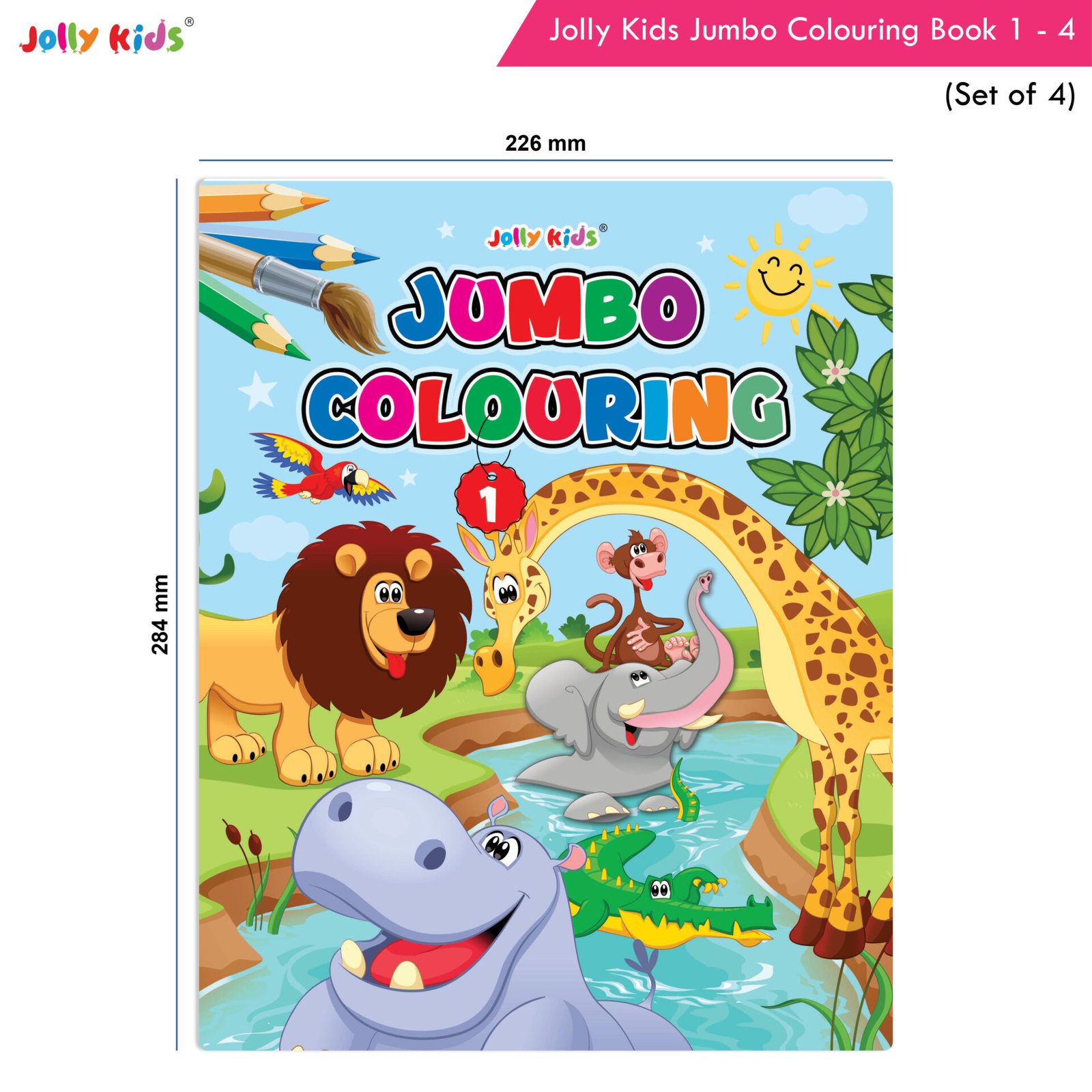 JK Jumbo Colouring Books Set of 4 2