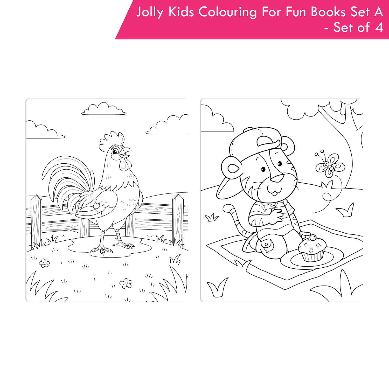 Jolly Kids Colouring For Fun Books A Set of 4 For Kids Ages 3-8 Years|Colouring Characters-Singing, Dancing, Studying, Drawing, Painting, Helping, Acting - Image 4