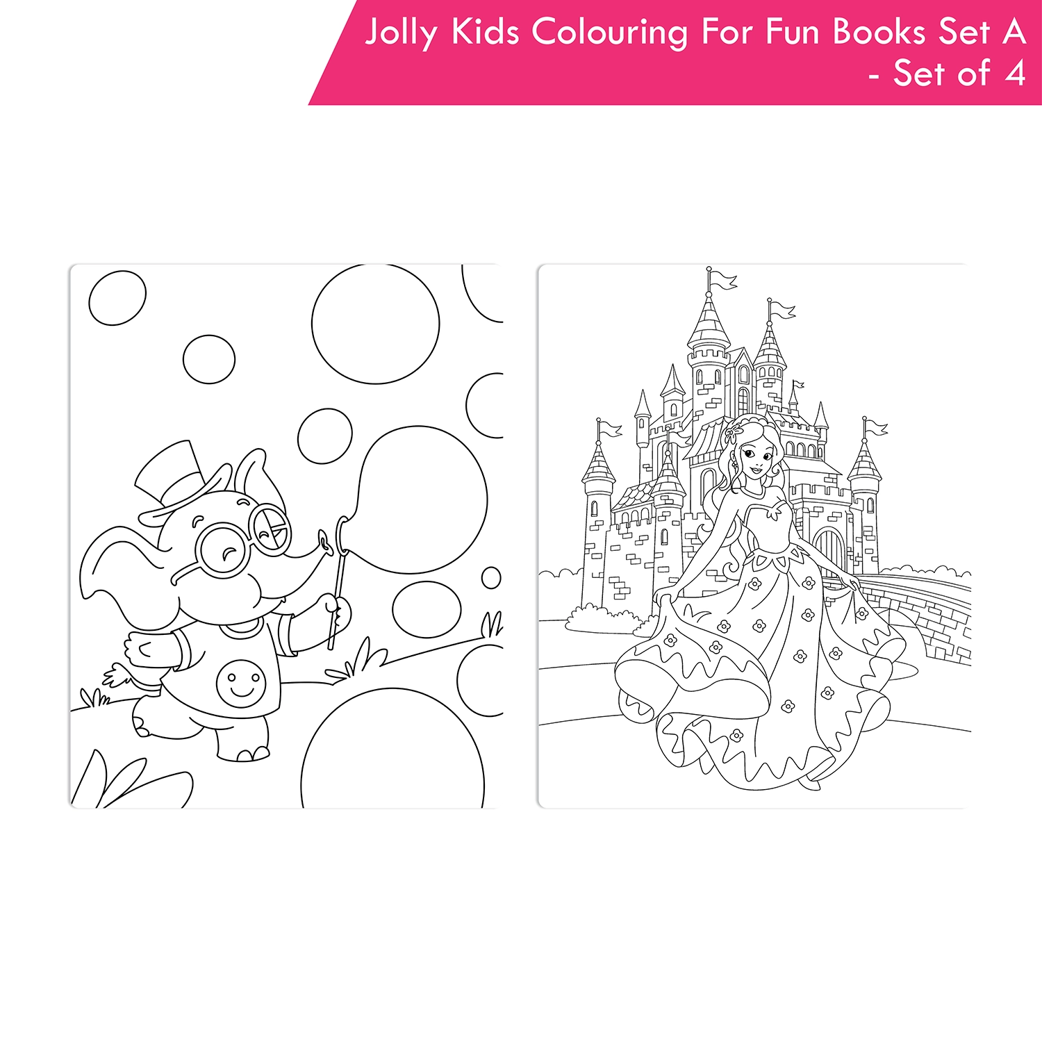 Jolly Kids Colouring For Fun Books A Set of 4 For Kids Ages 3-8 Years|Colouring Characters-Singing, Dancing, Studying, Drawing, Painting, Helping, Acting - Image 5