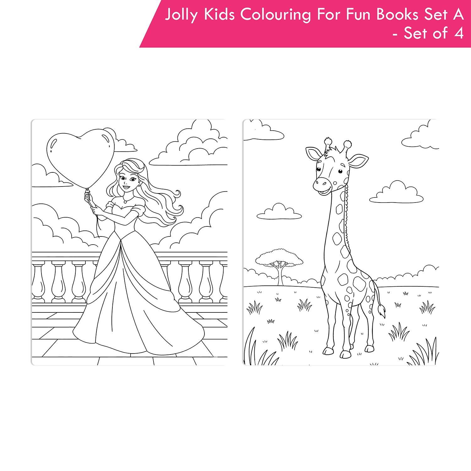 Jolly Kids Colouring For Fun Books A Set of 4 For Kids Ages 3-8 Years|Colouring Characters-Singing, Dancing, Studying, Drawing, Painting, Helping, Acting - Image 8