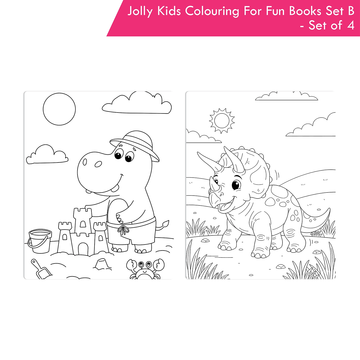 Jolly Kids Colouring For Fun Books B Set of 4 For Kids Ages 3-8 Years|Colouring Characters-Singing, Dancing, Studying, Drawing, Painting, Helping, Acting - Image 5