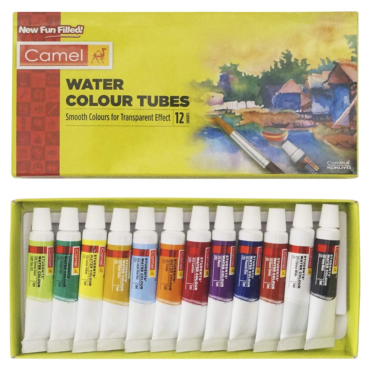 Camel Water Colour Tubes 12 Shades 01