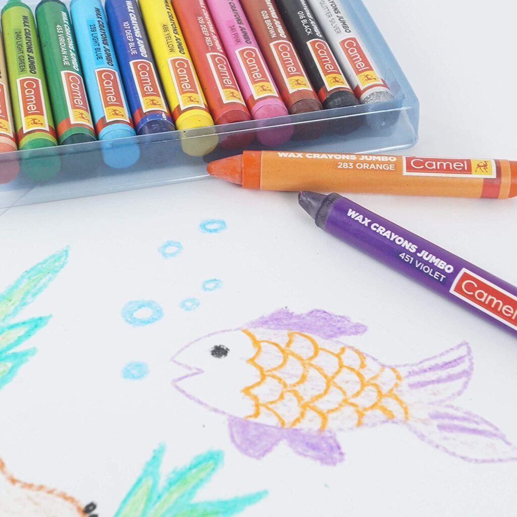 Camel Wax Crayons Jumbo Smooth And Bright Colours 12 Shades Your One