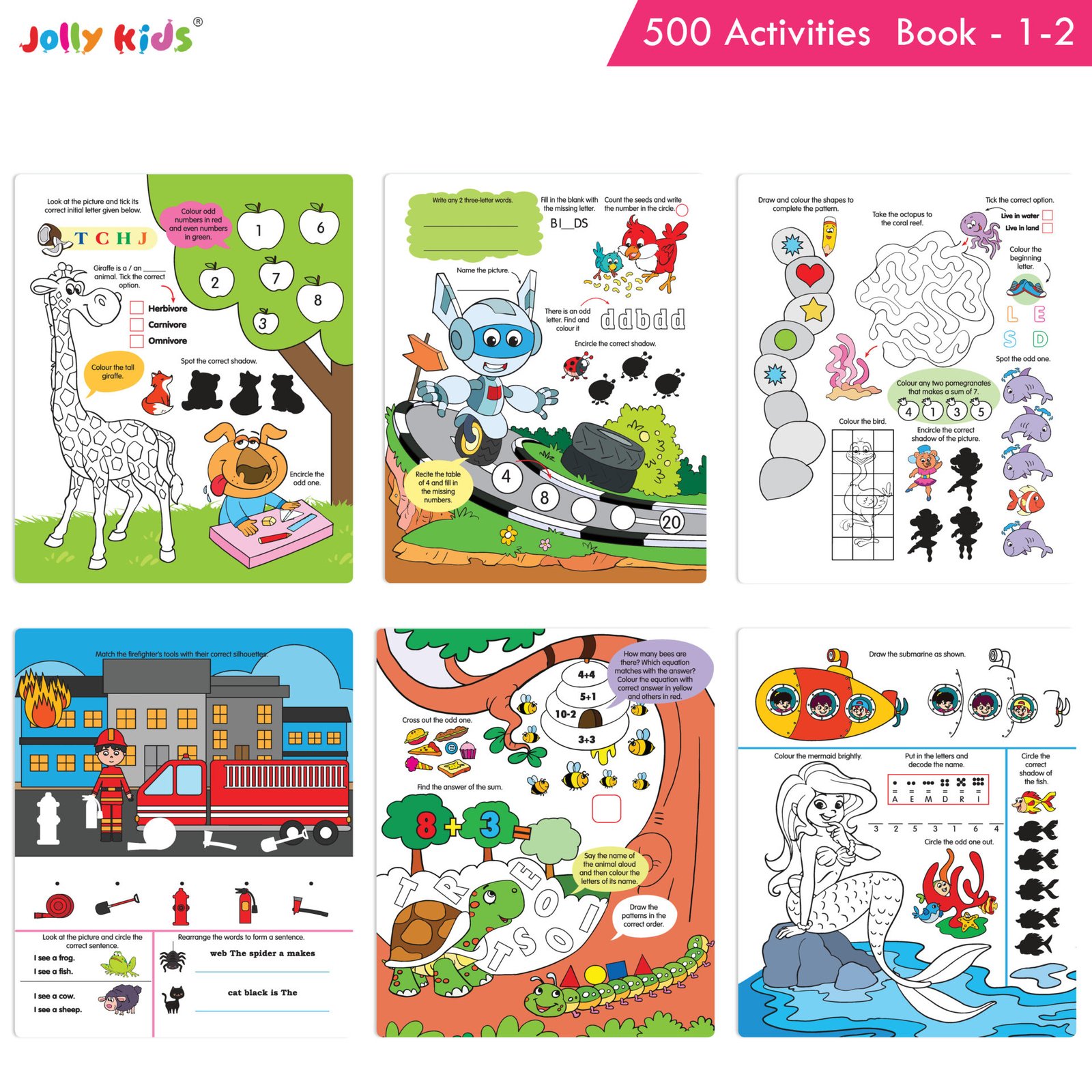 Jolly Kids 500 Activities Books Set of 4 7