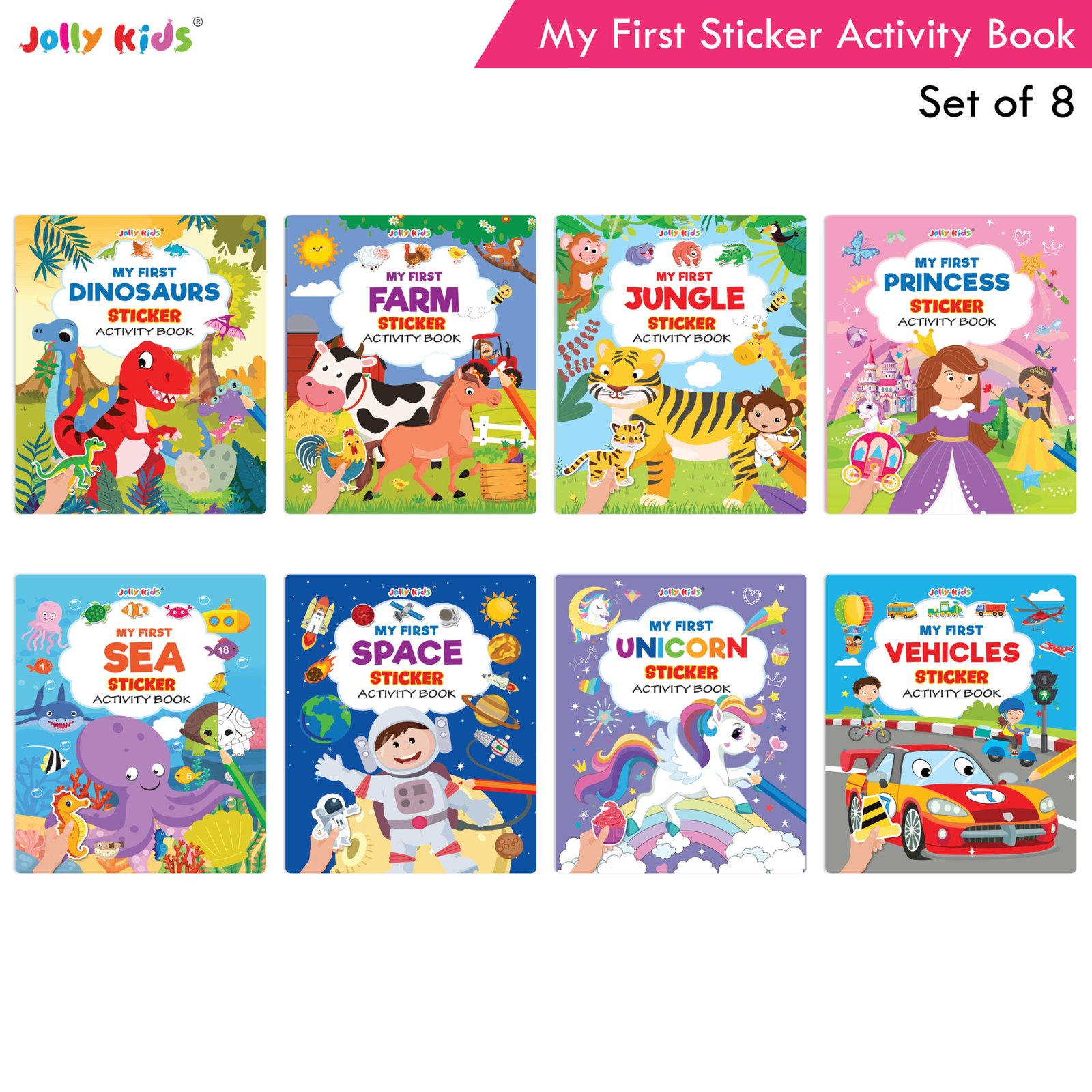 Jolly Kids My First Sticker Activities Books Set of 8 1