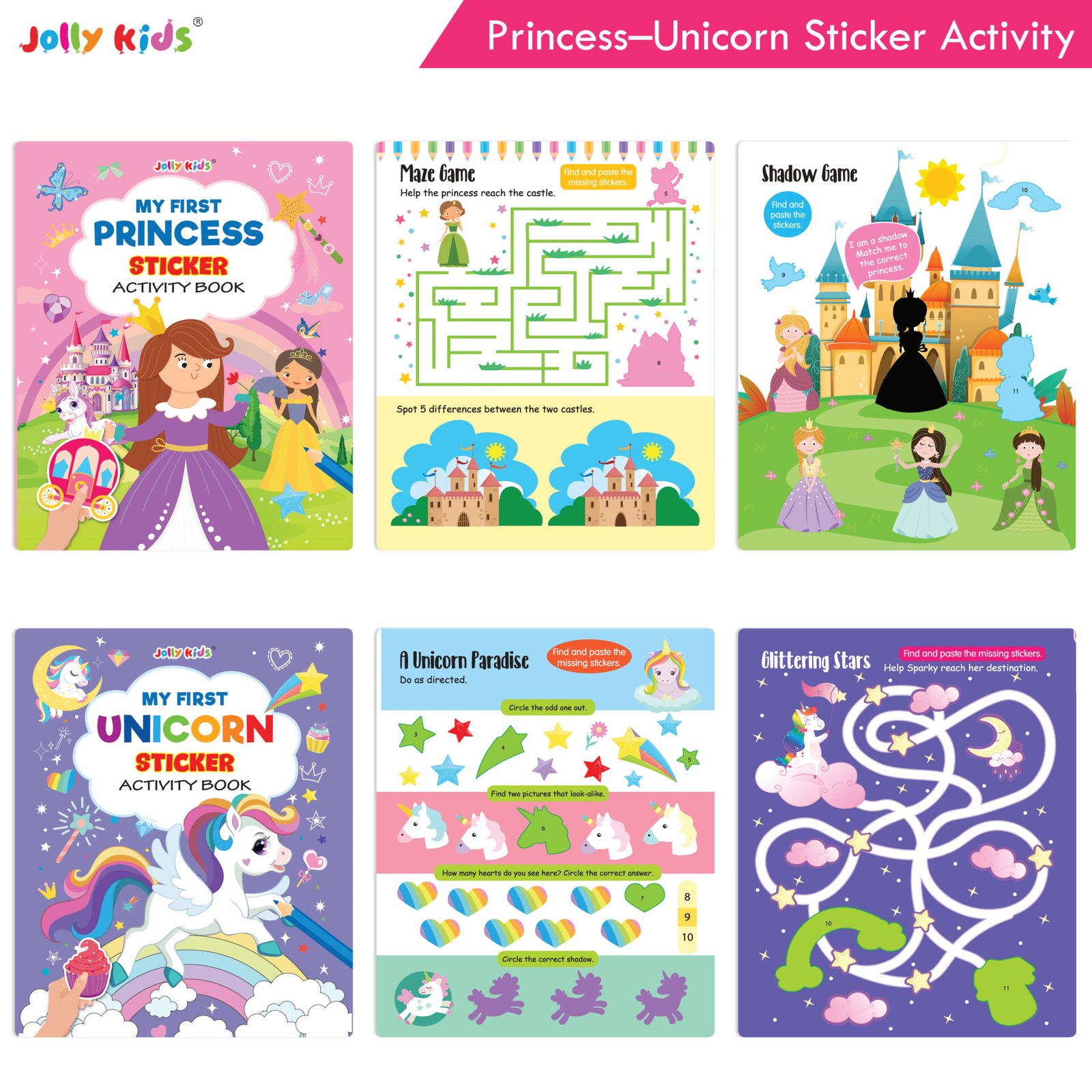 Jolly Kids My First Sticker Activities Books Set of 8 5