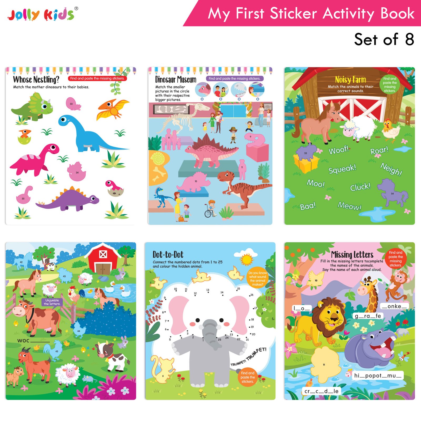 Jolly Kids My First Sticker Activities Books Set of 8 7