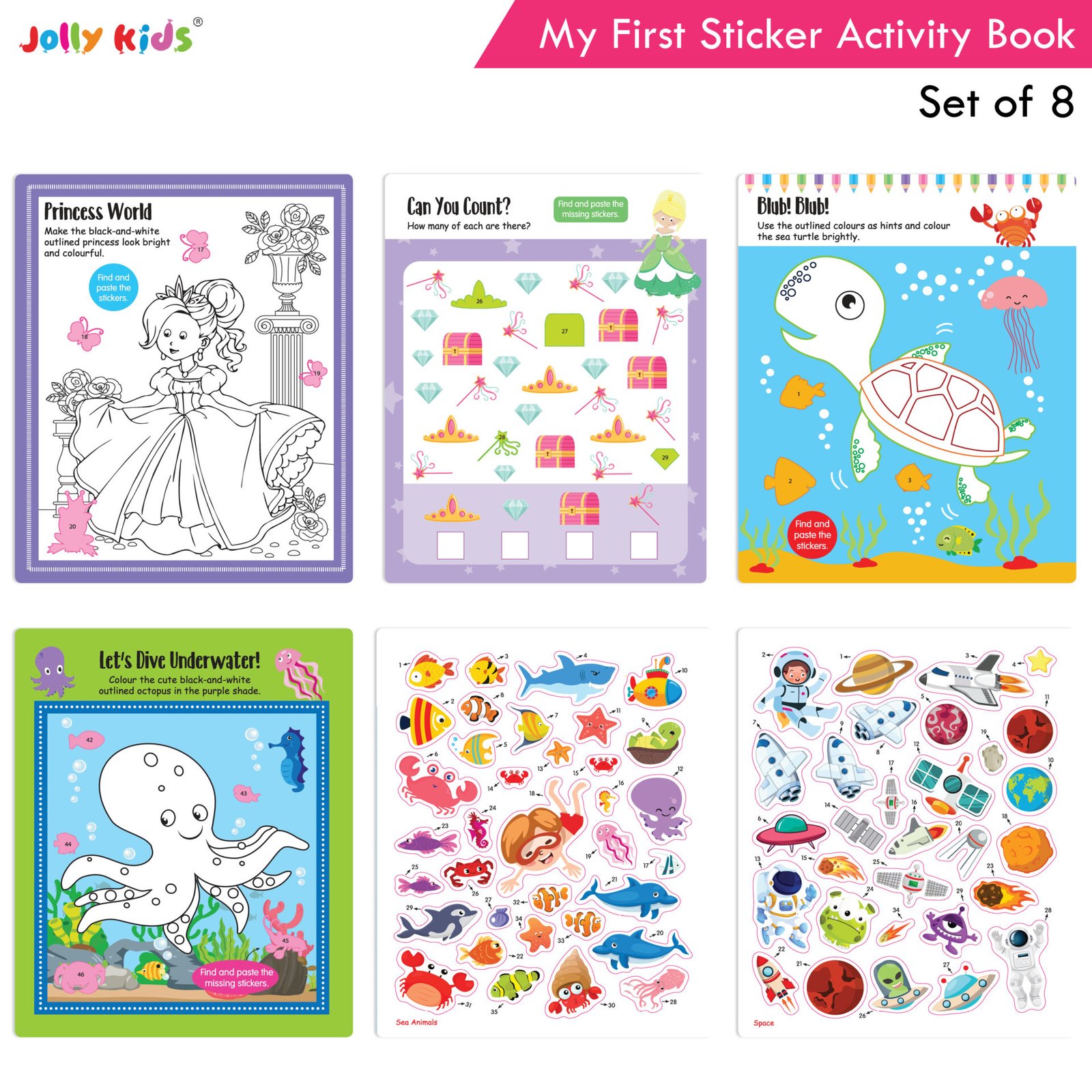 Jolly Kids My First Sticker Activities Books Set of 8 8