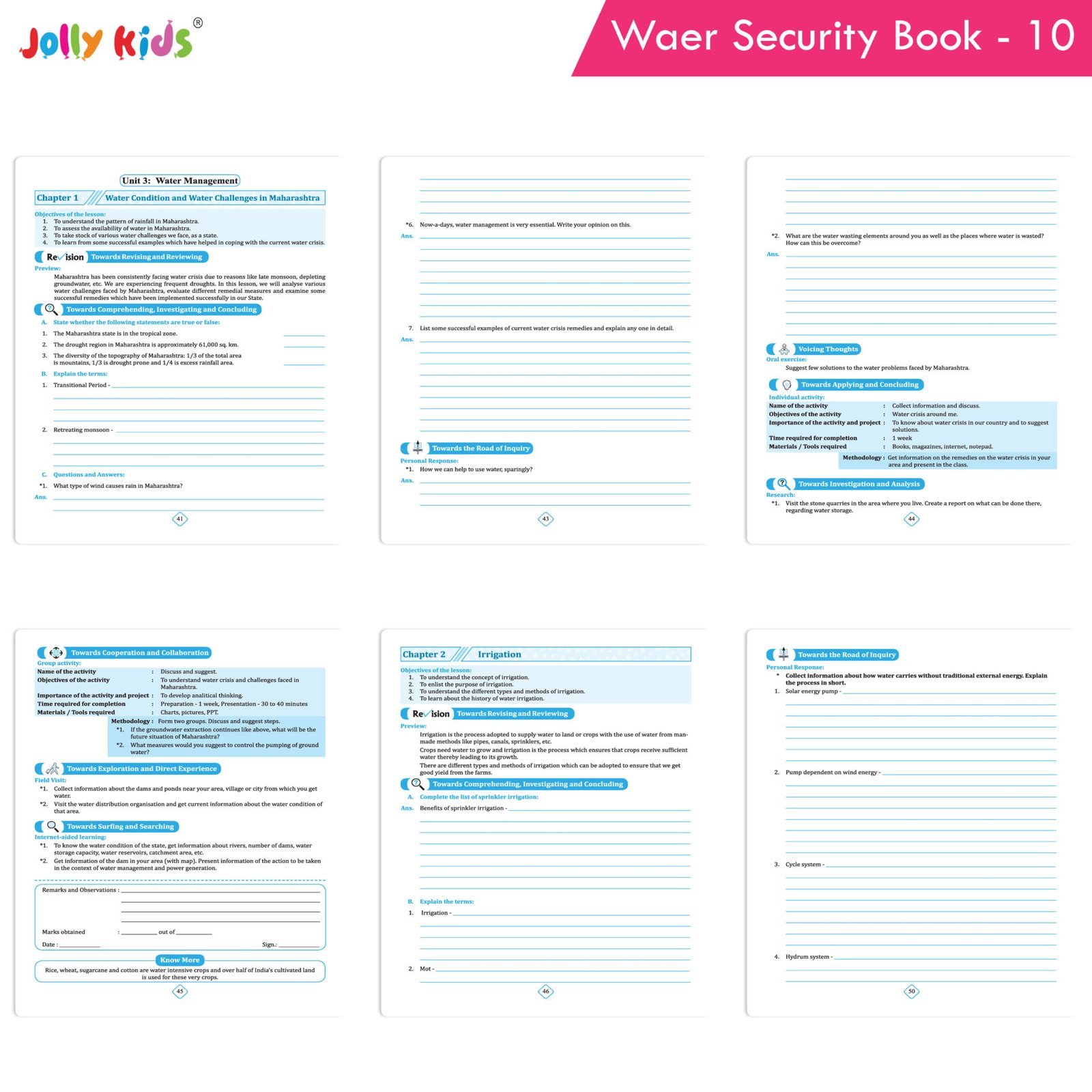 Nigam Water Security Workbook and Journal Std. 10 7